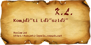 Komjáti László névjegykártya