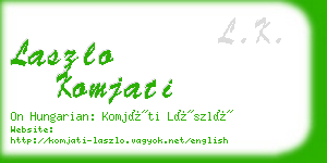 laszlo komjati business card